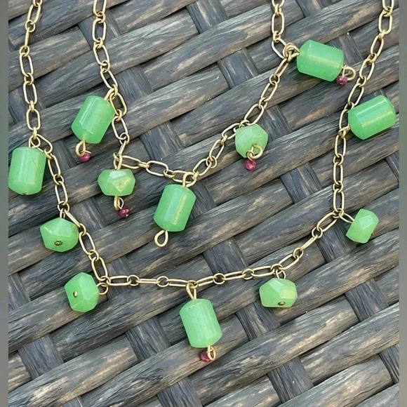 Natural semiprecious gemstone double strand necklace 16” - Picture 3 of 3